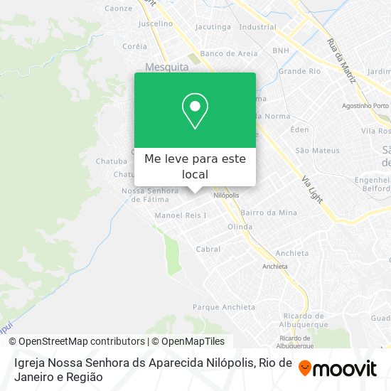Igreja Nossa Senhora ds Aparecida Nilópolis mapa