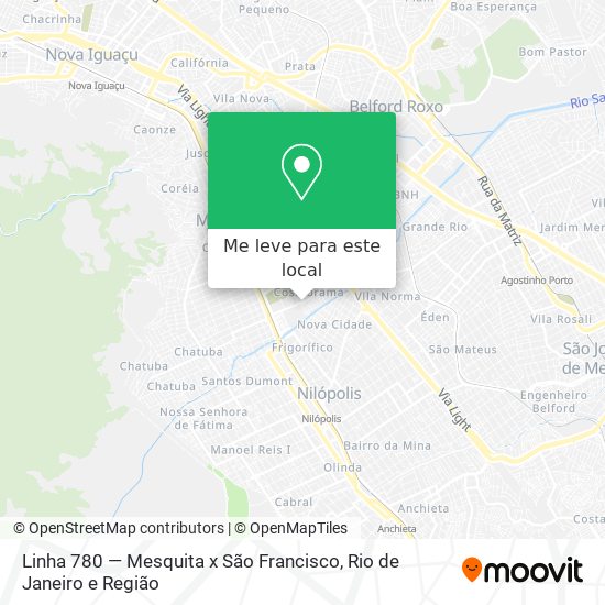 Linha 780 — Mesquita x São Francisco mapa