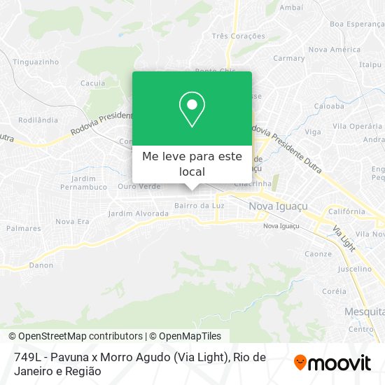 749L - Pavuna x Morro Agudo (Via Light) mapa