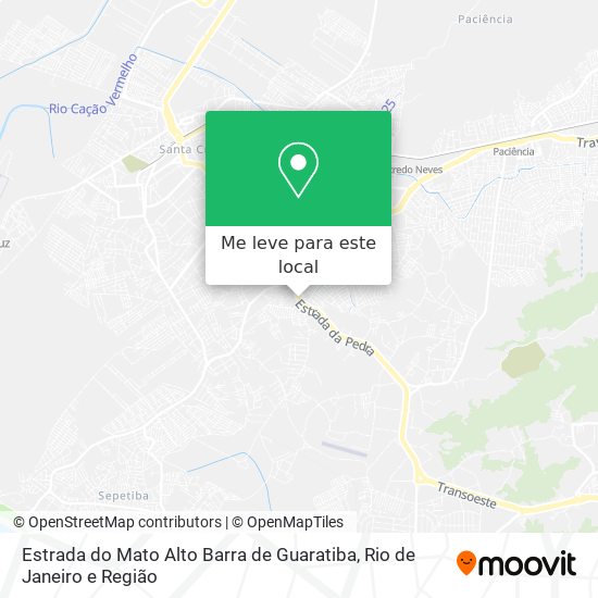 Estrada do Mato Alto Barra de Guaratiba mapa