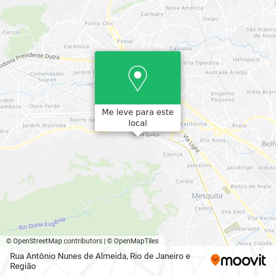 Rua Antônio Nunes de Almeida mapa