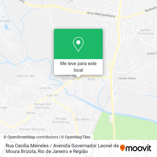 Rua Cecília Meireles / Avenida Governador Leonel de Moura Brizola mapa