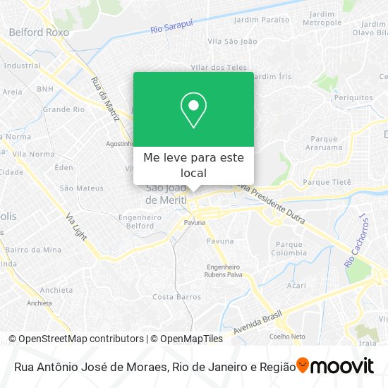 Rua Antônio José de Moraes mapa