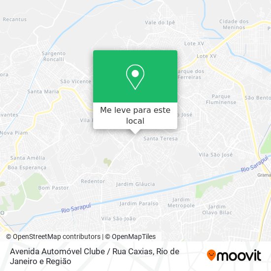 Avenida Automóvel Clube / Rua Caxias mapa