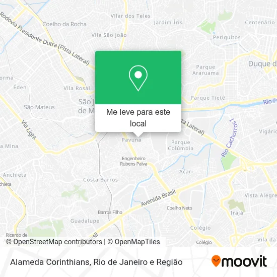 Alameda Corinthians mapa
