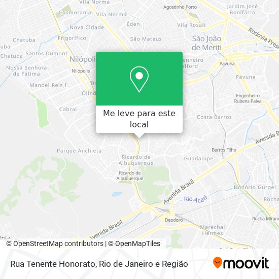 Rua Tenente Honorato mapa
