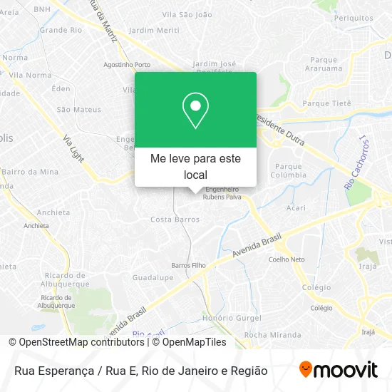 Rua Esperança / Rua E mapa