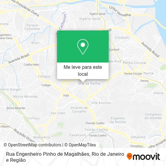 Rua Engenheiro Pinho de Magalhães mapa