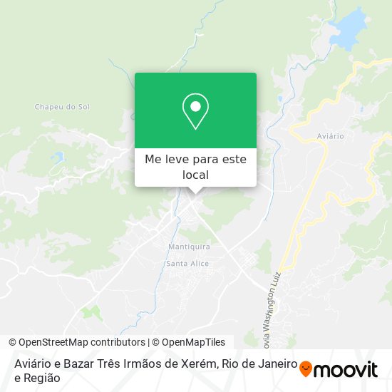 Aviário e Bazar Três Irmãos de Xerém mapa