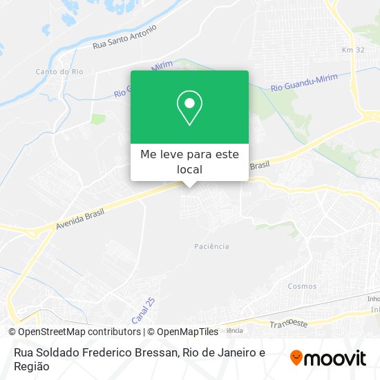 Rua Soldado Frederico Bressan mapa