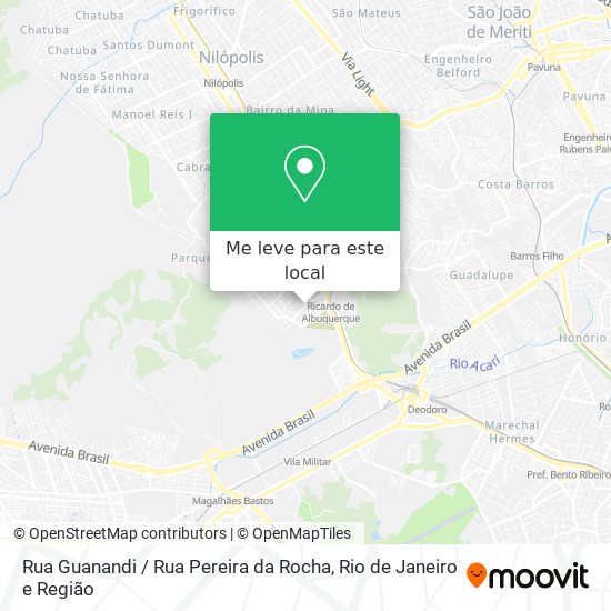Rua Guanandi / Rua Pereira da Rocha mapa