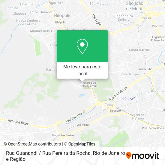 Rua Guanandi / Rua Pereira da Rocha mapa