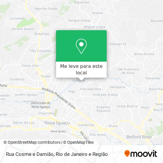 Rua Cosme e Damião mapa