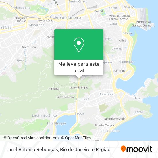 Tunel Antônio Rebouças mapa