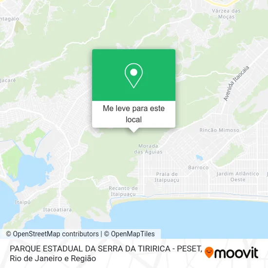 PARQUE ESTADUAL DA SERRA DA TIRIRICA - PESET mapa