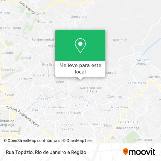 Rua Topázio mapa