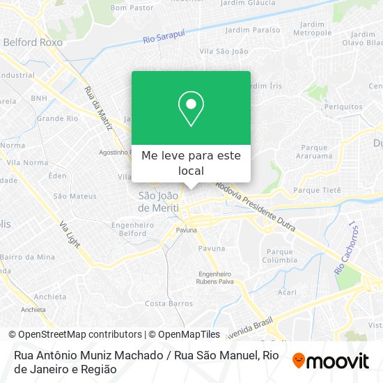 Rua Antônio Muniz Machado / Rua São Manuel mapa