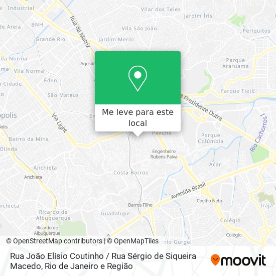 Rua João Elísio Coutinho / Rua Sérgio de Siqueira Macedo mapa