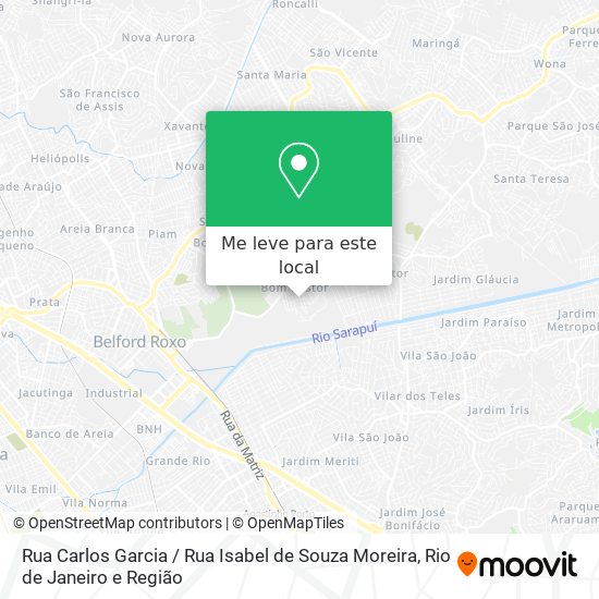 Rua Carlos Garcia / Rua Isabel de Souza Moreira mapa