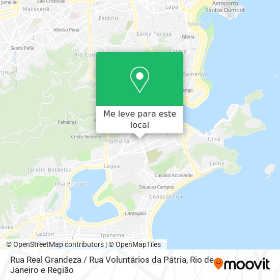 Rua Real Grandeza / Rua Voluntários da Pátria mapa