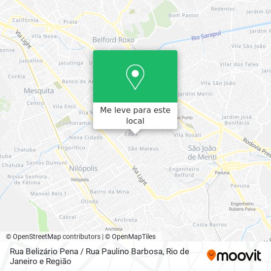 Rua Belizário Pena / Rua Paulino Barbosa mapa