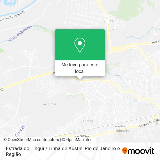 Estrada do Tingui / Linha de Austin mapa