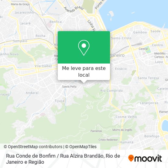 Rua Conde de Bonfim / Rua Alzira Brandão mapa