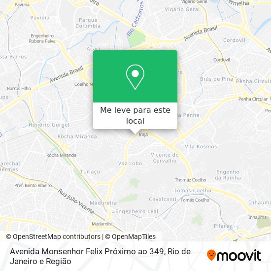 Avenida Monsenhor Felix Próximo ao 349 mapa