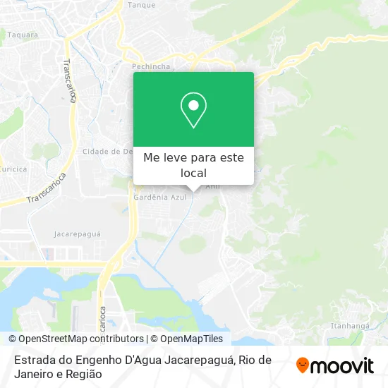 Estrada do Engenho D'Agua Jacarepaguá mapa