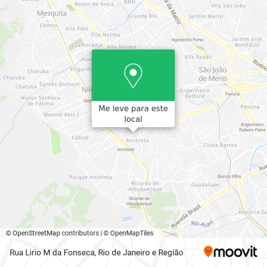 Rua Lirio M da Fonseca mapa