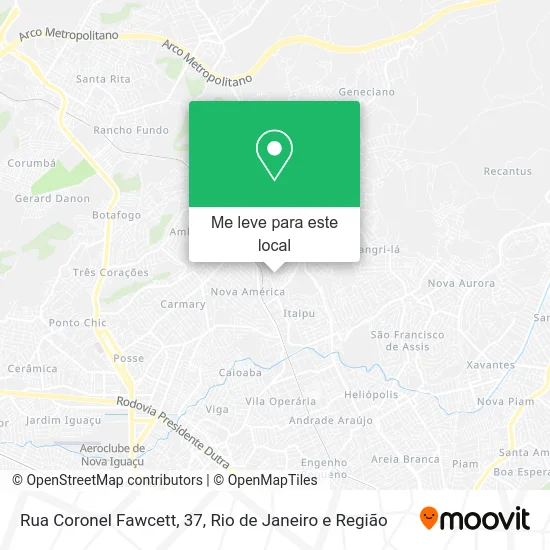 Rua Coronel Fawcett, 37 mapa