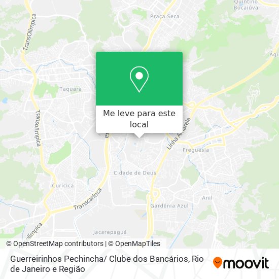 Guerreirinhos Pechincha/ Clube dos Bancários mapa
