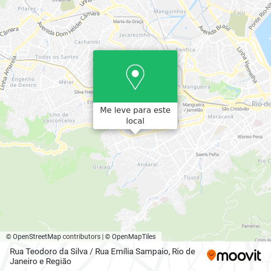 Rua Teodoro da Silva / Rua Emília Sampaio mapa