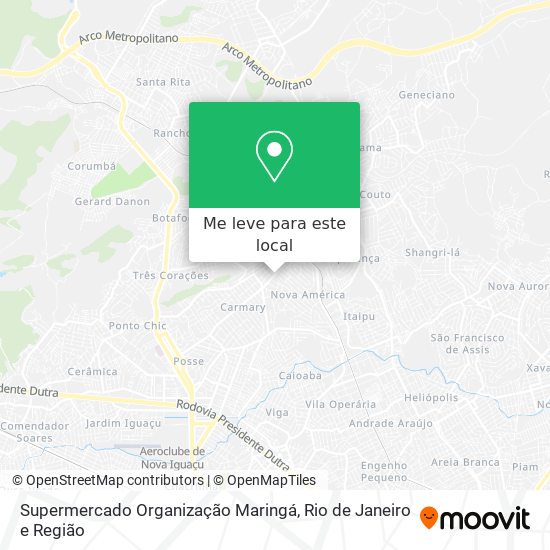 Supermercado Organização Maringá mapa