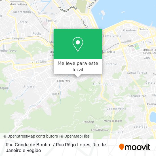 Rua Conde de Bonfim / Rua Rêgo Lopes mapa