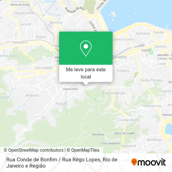 Rua Conde de Bonfim / Rua Rêgo Lopes mapa