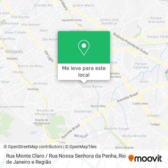 Rua Monte Claro / Rua Nossa Senhora da Penha mapa