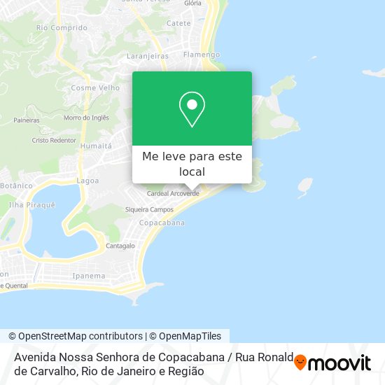 Avenida Nossa Senhora de Copacabana / Rua Ronald de Carvalho mapa