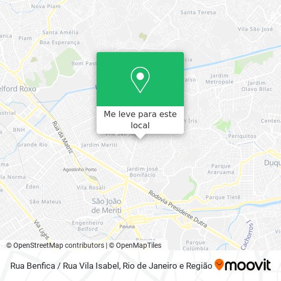 Rua Benfica / Rua Vila Isabel mapa