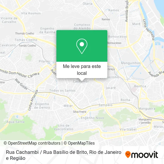 Rua Cachambi / Rua Basílio de Brito mapa