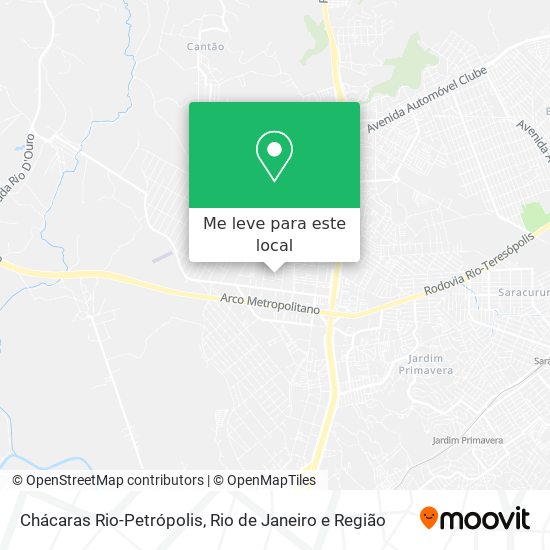 Chácaras Rio-Petrópolis mapa