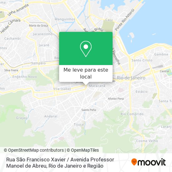 Rua São Francisco Xavier / Avenida Professor Manoel de Abreu mapa