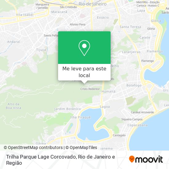 Trilha Parque Lage Corcovado mapa