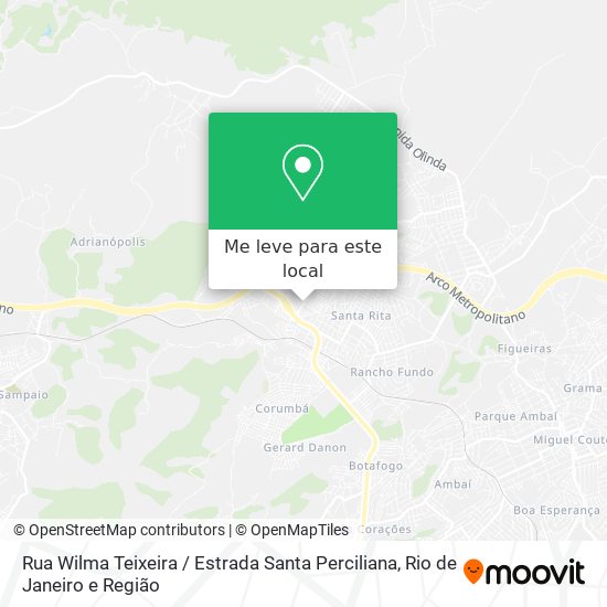 Rua Wilma Teixeira / Estrada Santa Perciliana mapa