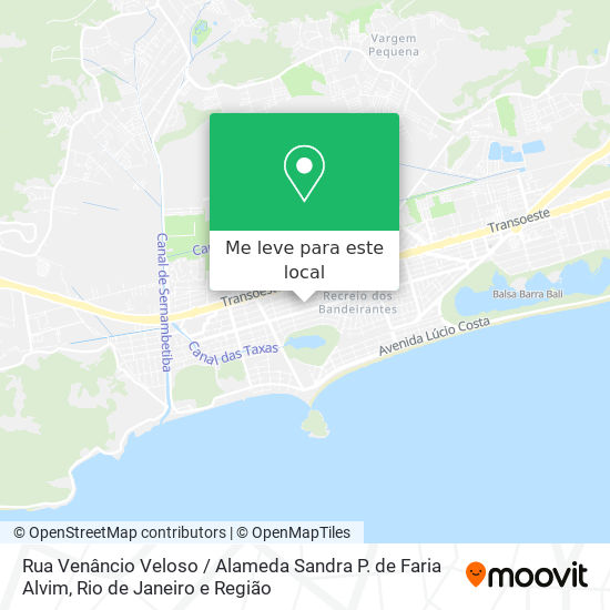Rua Venâncio Veloso / Alameda Sandra P. de Faria Alvim mapa