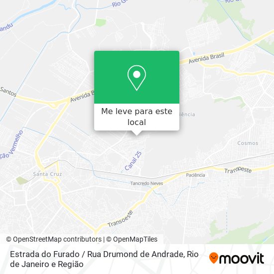 Estrada do Furado / Rua Drumond de Andrade mapa