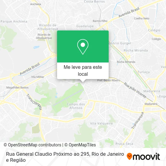 Rua General Claudio Próximo ao 295 mapa