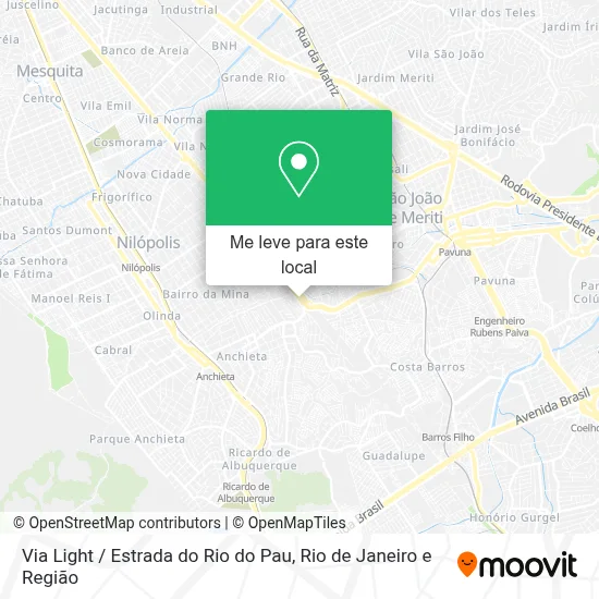 Via Light / Estrada do Rio do Pau mapa