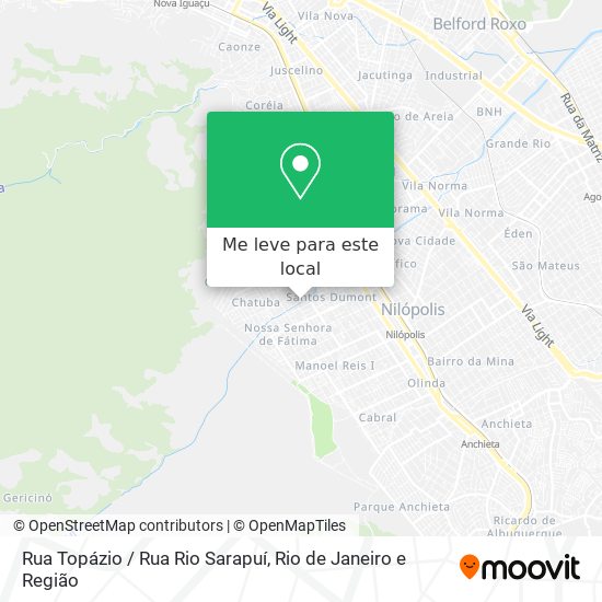 Rua Topázio / Rua Rio Sarapuí mapa