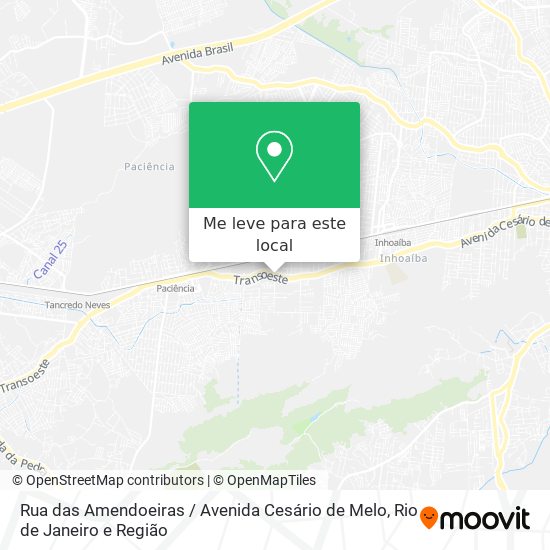 Rua das Amendoeiras / Avenida Cesário de Melo mapa